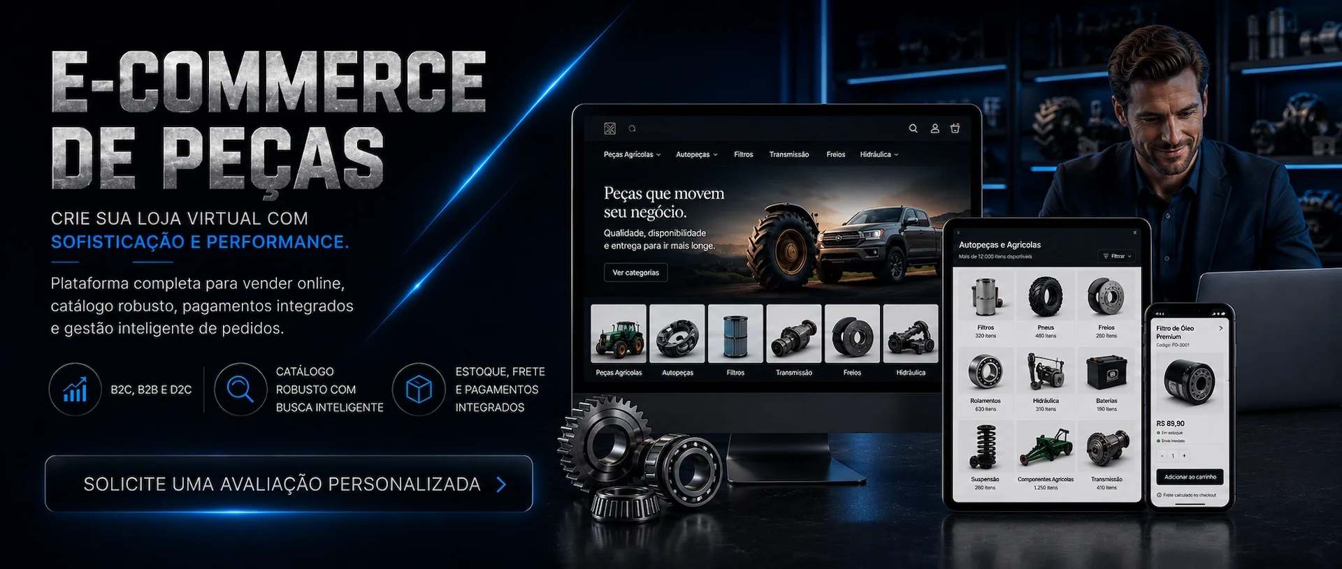 Criação de Loja Virtual - E-commerce de Peças