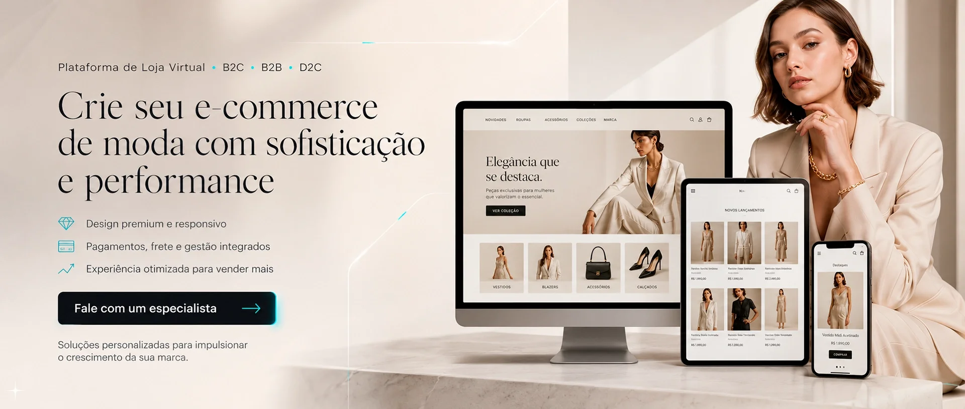 Crie seu e-commerce de moda com sofisticação e performance