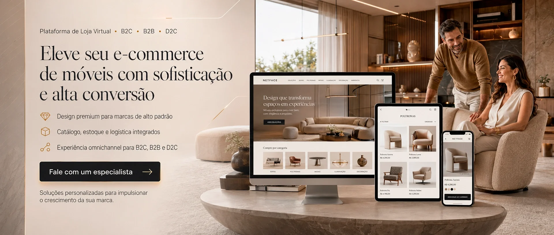 Eleve seu e-commerce de móveis com sofisticação e conversão
